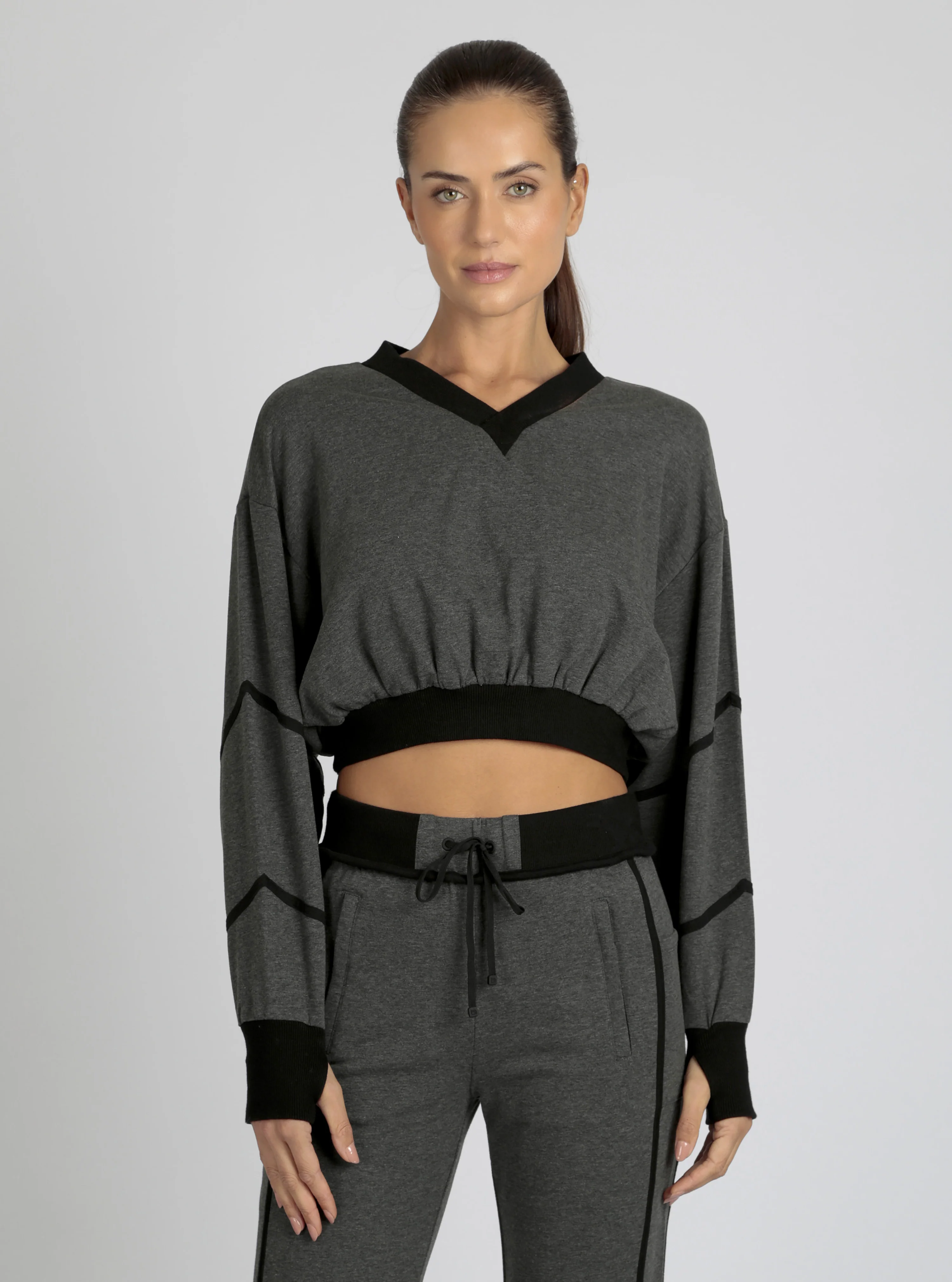 $29 Belina V Neck Sweatshirt Charcoal or Black - FINAL SALE - Image 7