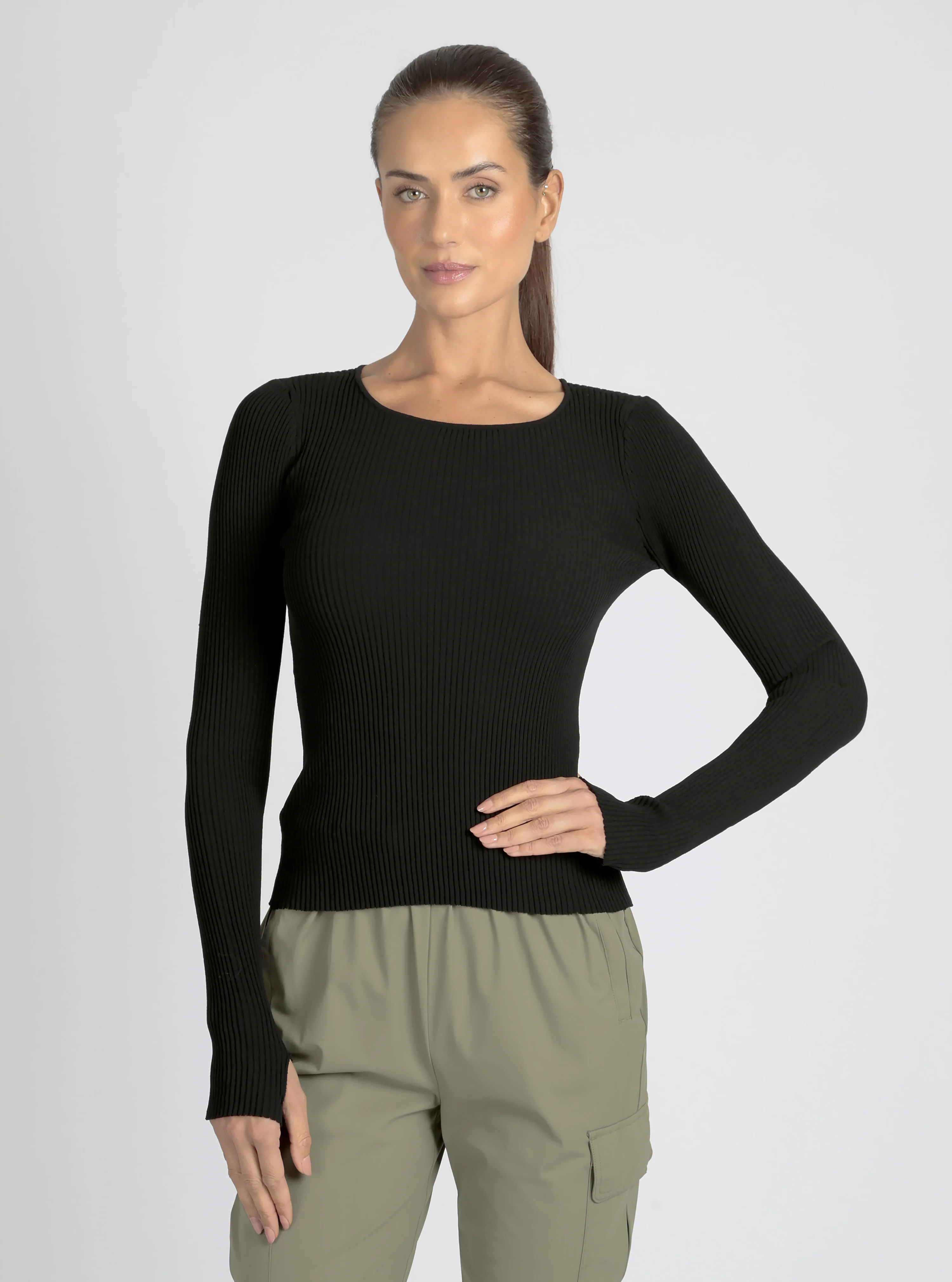 $49 Two Tone Rib Long Sleeve Top FINAL SALE - Image 4