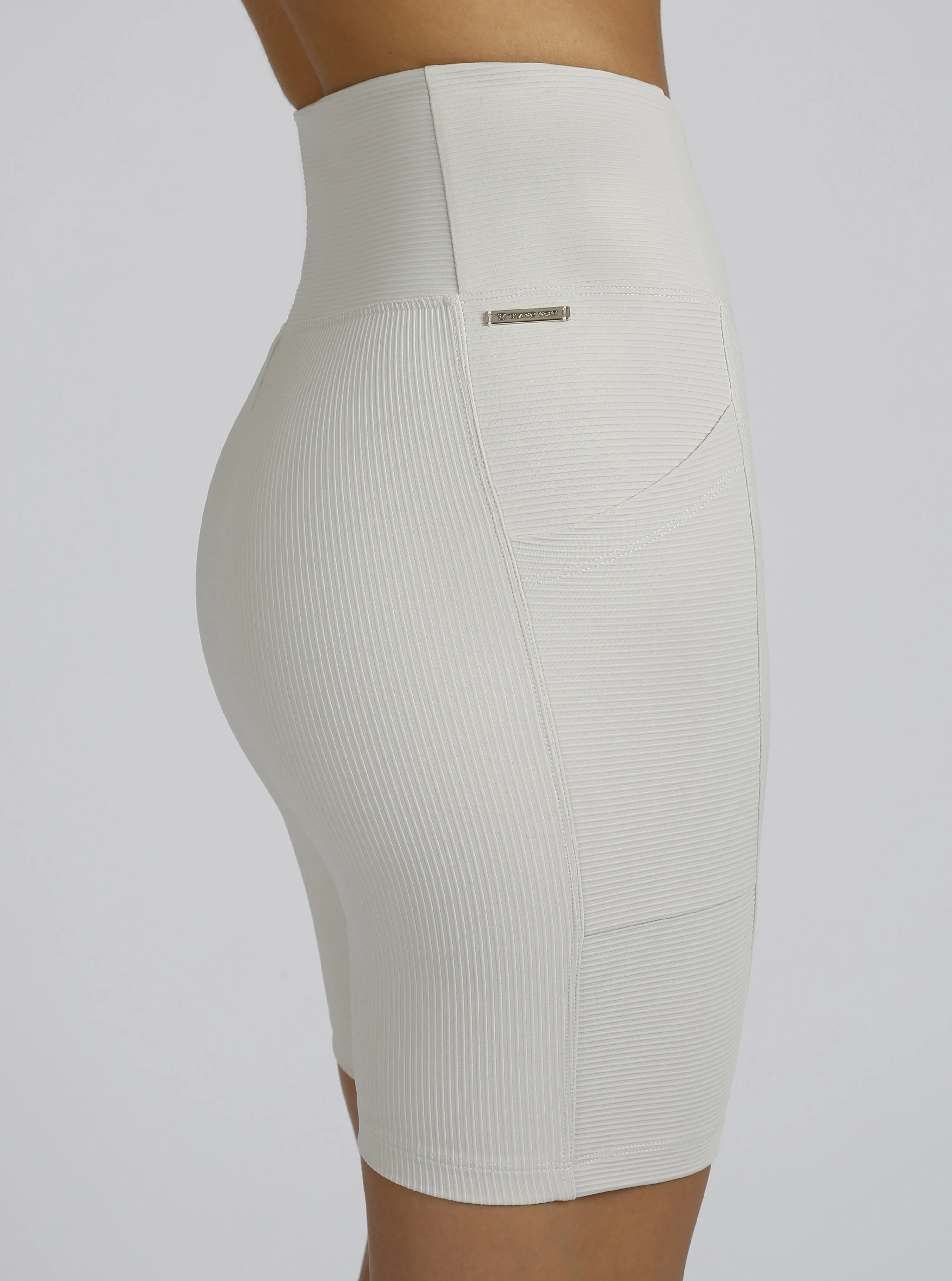 $59 Directional Rib Bike Short Gold Trims Pumice - Image 3