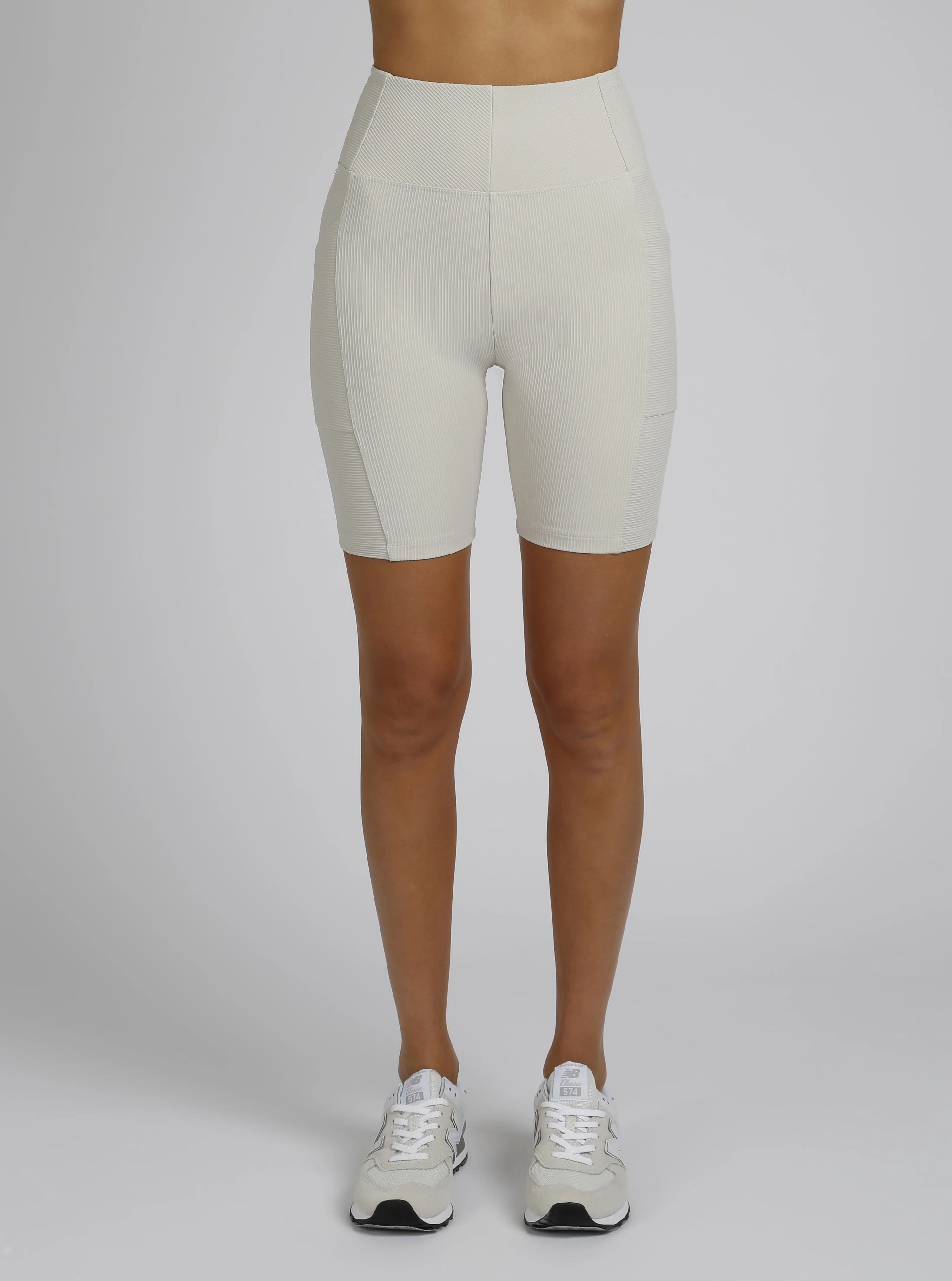 $59 Directional Rib Bike Short Gold Trims Pumice - Image 4