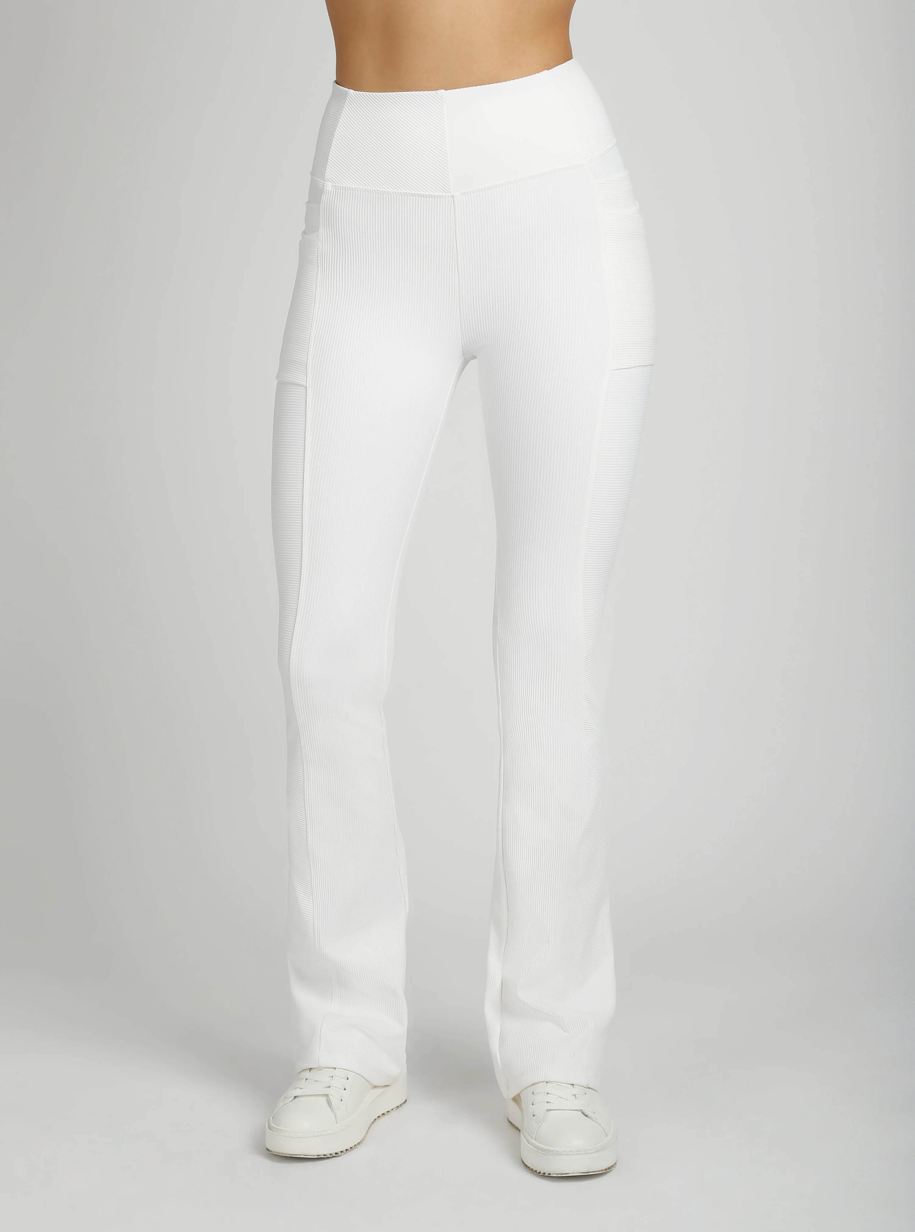 $99  Directional Rib Bootcut Pant Chalk or Bright White - FINAL SALE - Image 9