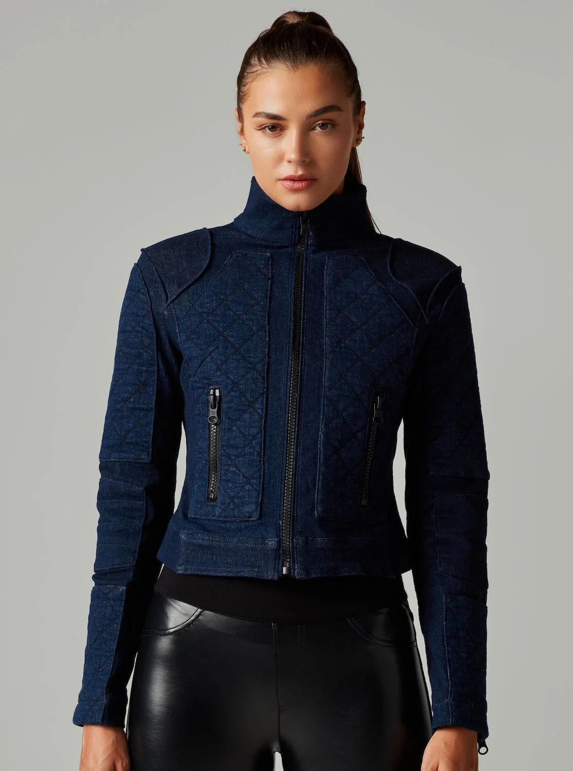 Dark Denim Rinse Seville Moto Jacket - Image 6