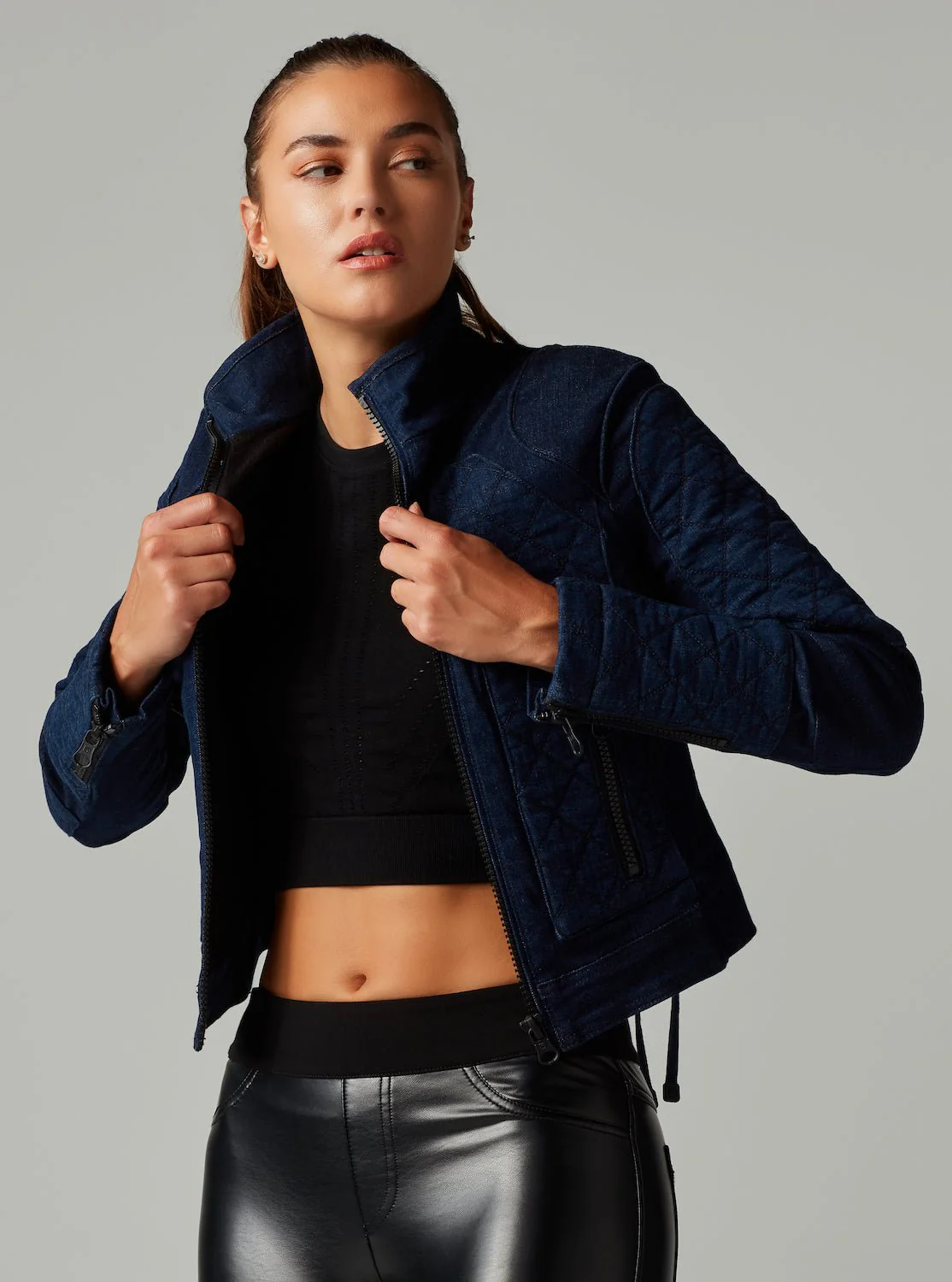 Dark Denim Rinse Seville Moto Jacket - Image 8