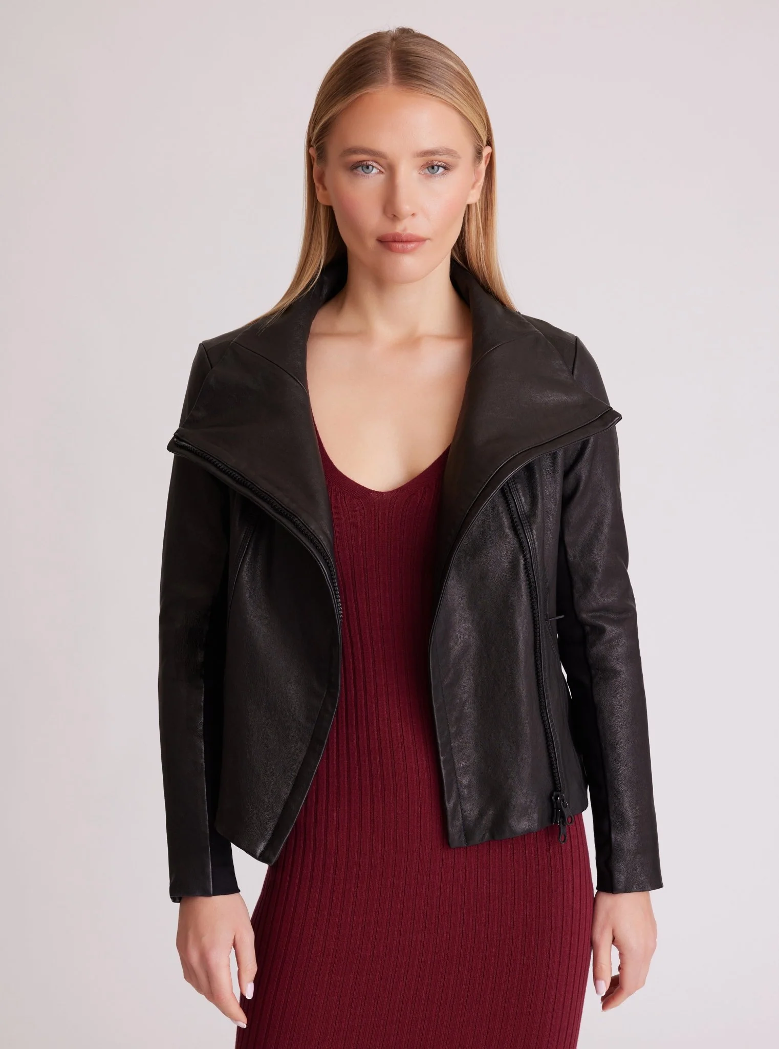 Funnel Neck Moto Jacket - FINAL SALE - Image 3