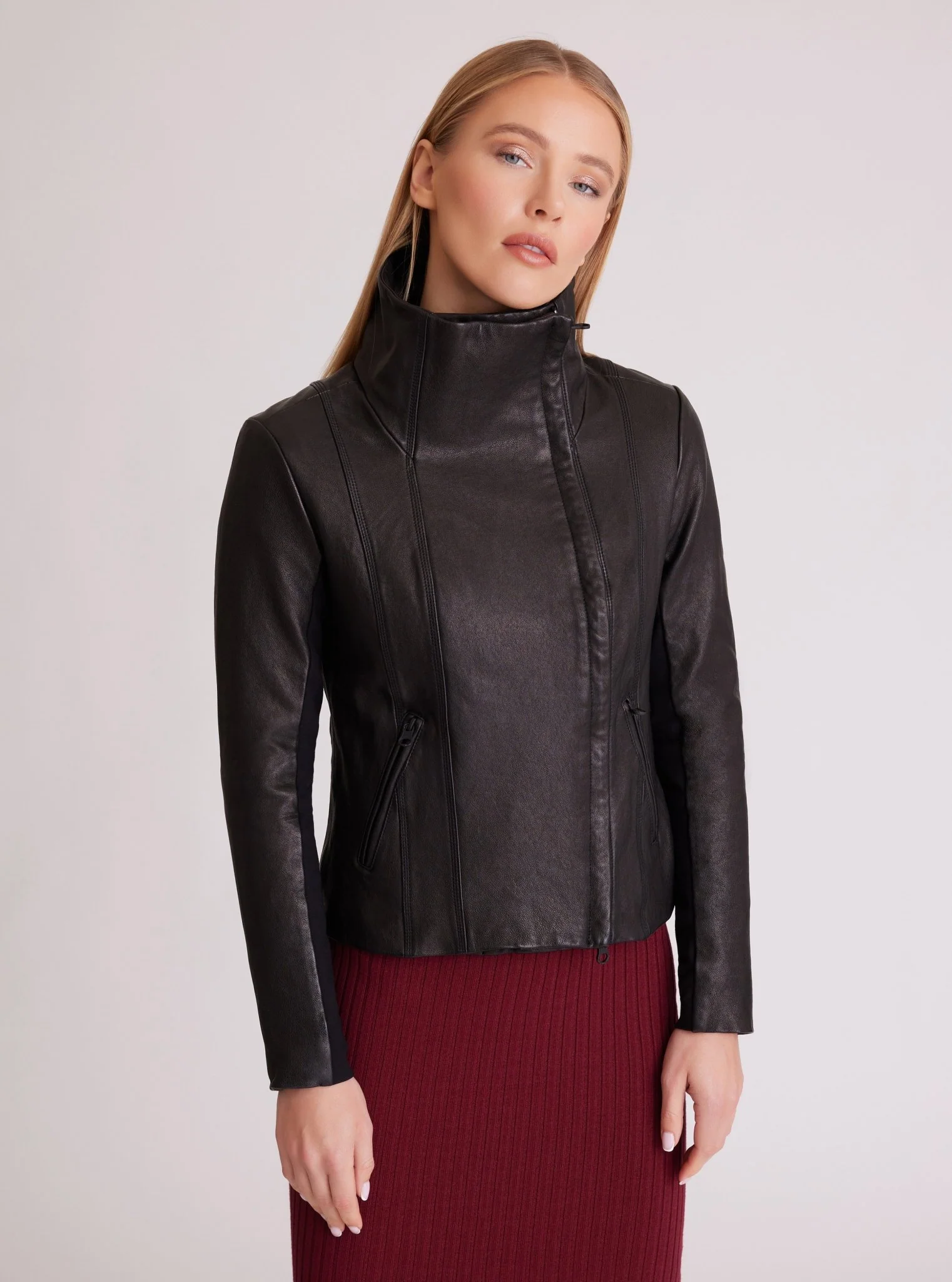 Funnel Neck Moto Jacket - FINAL SALE - Image 5